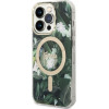 Guess Set For Iphone 14 Pro Max Compatible With Magsafe GUBPP14XHjeacsa (Bundle Pack / Case + Charger / Img Jungle) Gold kaki