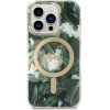 Guess Set For Iphone 14 Pro Max Compatible With Magsafe GUBPP14XHjeacsa (Bundle Pack / Case + Charger / Img Jungle) Gold kaki