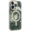 Guess Set For Iphone 14 Pro Max Compatible With Magsafe GUBPP14XHjeacsa (Bundle Pack / Case + Charger / Img Jungle) Gold kaki