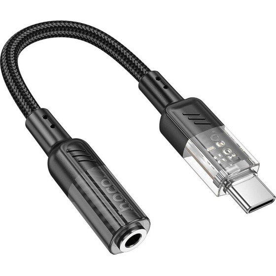Hoco Adapter Aux Type C To Jack 3,5 Mm LS37 0,15 m Transparent black
