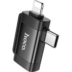 Hoco Adapter Otg 2in1 Type C (male) / Lightning (male) To Usb A (female) UA31F black