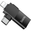 Hoco Adapter Otg Type C (male) / Lightning (male) To Usb A (female) 2in1 UA17 black
