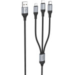 Hoco Cable 3in1 Usb A To Lightning / Micro Usb / Type C 2,4A X102 1 m black
