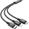 Hoco Cable 3in1 Usb A To Lightning / Micro Usb / Type C 2A X76 1 m black
