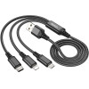 Hoco Cable 3in1 Usb A To Lightning / Micro Usb / Type C 2A X76 1 m black