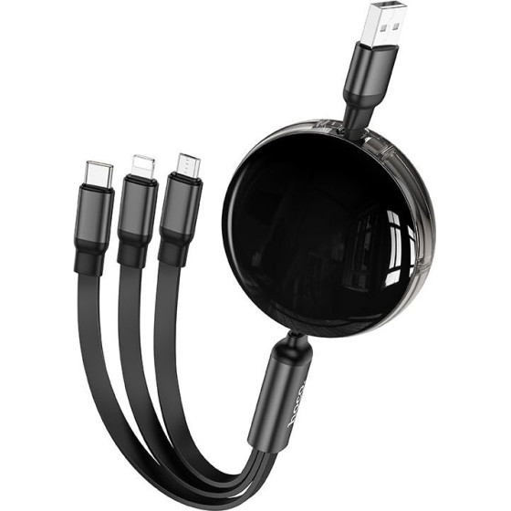 Hoco Cable 3in1 Usb A To Lightning / Micro Usb / Type C 2A X78 1 m black