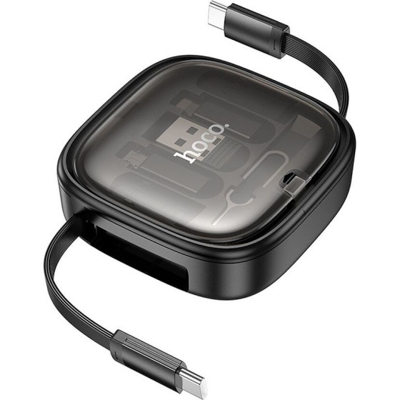 Hoco Cable All-in-One Retractable Charging Data Cable Set Pd 3A 60W U140 0,95 m black