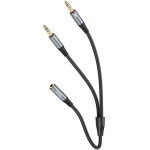 Hoco Cable Aux 2in1 Jack 3,5 Mm (female) To 2 x Jack 3,5 Mm (male) UPA21 0,25 m Metal gray