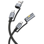 Hoco Cable All-in-One Usb A / Type C To Type C / Cigarette Lighter 3A 60W U138 1,2 m black