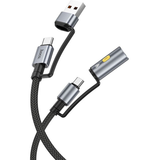 Hoco Cable All-in-One Usb A / Type C To Type C / Cigarette Lighter 3A 60W U138 1,2 m black