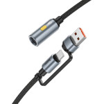 Hoco Cable Usb A / Type C To Cigarete Lighter UA38B 0,3 m black