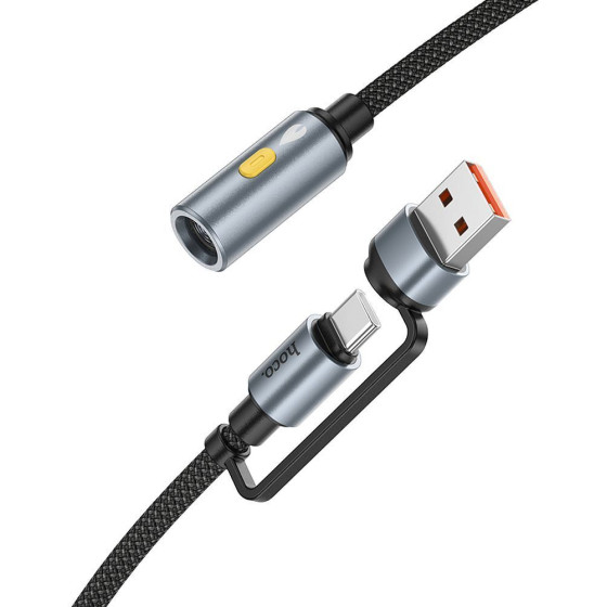 Hoco Cable Usb A / Type C To Cigarete Lighter UA38B 0,3 m black