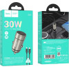 Hoco Car Charger Type C + Cable Type C To Type C Pd Qc 30W Z57 Metal gray