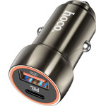 Hoco Car Charger Usb A + Type C Pd QC3.0 3A 20W Z46A Metal gray