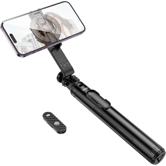 Hoco Magnetic Selfie Stick With Wireless Remote Control Tripod K25 black