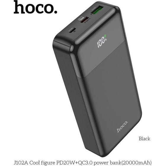 Hoco Powerbank 20000 Mah Pd QC3.0 3A 20W J102A black