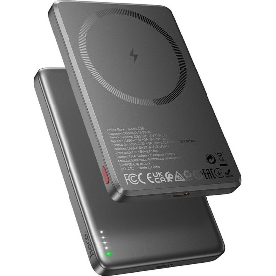 Hoco Powerbank 5000 Mah Compatible With Magsafe Pd Qc 2A 20W Q26 Metal gray