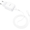 Hoco Travel Charger Usb A + Cable Usb A To Lightning 2A N2 white