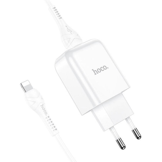 Hoco Travel Charger Usb A + Cable Usb A To Lightning 2A N2 white