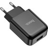 Hoco Travel Charger Usb A + Cable Usb A To Type C 2.1A N2 black