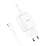 Hoco Travel Charger Usb A + Cable Usb A To Type C 2.1A N2 white