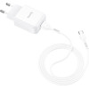 Hoco Travel Charger Usb A + Cable Usb A To Type C 2.1A N2 white