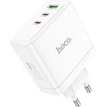 Hoco Wall Charger 2 x Type C + Usb A Qc Pd 65W Gan N30 white