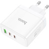 Hoco Wall Charger 2 x Type C + Usb A Qc Pd 65W Gan N30 white