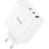Hoco Wall Charger 2 x Type C + Usb A Qc Pd 65W Gan N30 white