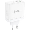 Hoco Wall Charger 2 x Type C + Usb A Qc Pd 65W Gan N30 white