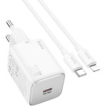 Hoco Wall Charger Type C + Cable Type C To Lightning Qc Pd 20W N40 white