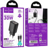 Hoco Wall Charger Type C + Cable Type C To Type C Pd Qc 30W N62 black
