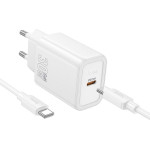 Hoco Wall Charger Type C + Cable Type C To Type C Pd Qc 30W N62 white