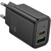 Hoco Wall Charger Usb A + Type C Pd QC3.0 3A 30W N63 black