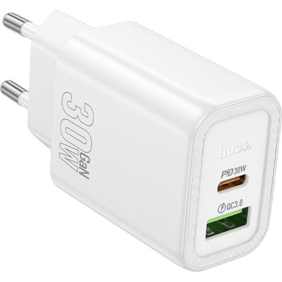 Hoco Wall Charger Usb A + Type C Pd QC3.0 3A 30W N63 white