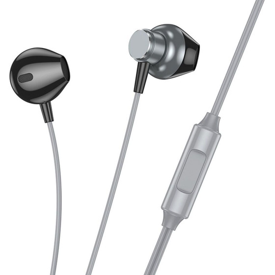 Hoco Wire Earphones Jack 3,5 Mm With Microphone M125 Metal gray