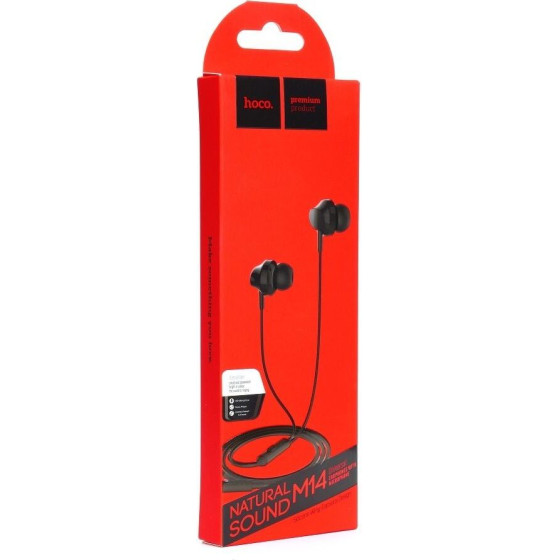 Hoco Wire Earphones Jack 3,5 Mm With Microphone M14 black