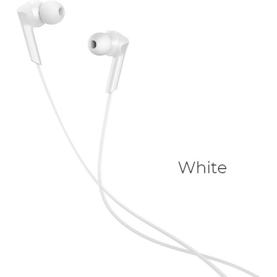 Hoco Wire Earphones Jack 3,5 Mm With Microphone M72 white