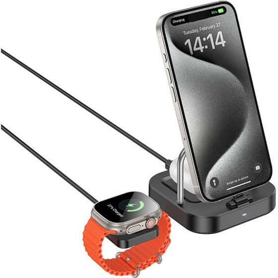 Hoco Wireless Charger 3in1 Compatible With Apple Watch 3A 5W CQ16A black