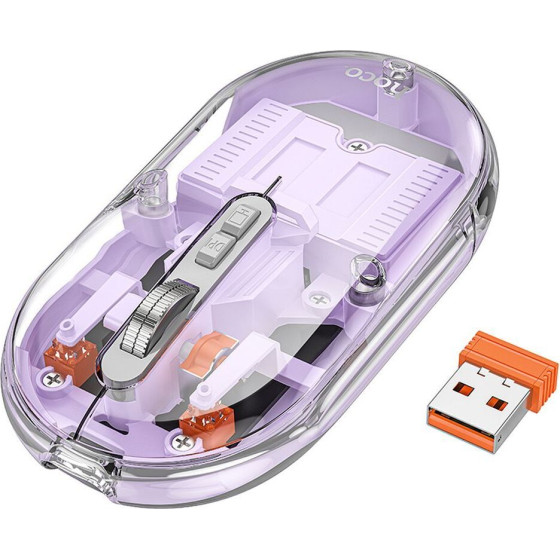 Hoco Computer Wireless Mouse dual-Mode Silent 2,4G 1600 Dpi GM35 Romantic purple