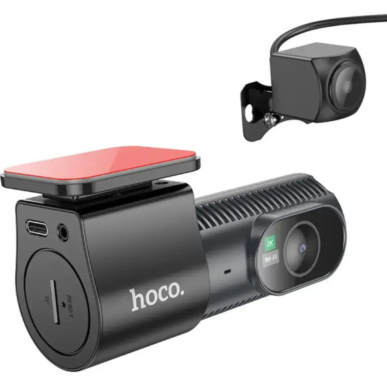 Hoco Driving Recorder With Display + Rear Camera 2K DV8 black