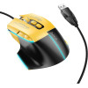 Hoco Gaming Wire Usb A Computer Mouse 3600DPi Black yellow