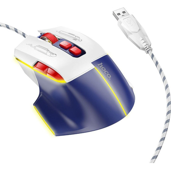 Hoco Gaming Wire Usb A Computer Mouse 3600DPi White blue
