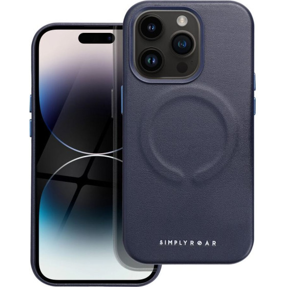 Roar case LEATHER MAG compatible with MagSafe for IPHONE 14 Pro navy