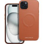 Roar case LEATHER MAG compatible with MagSafe for IPHONE 15 Plus Brown