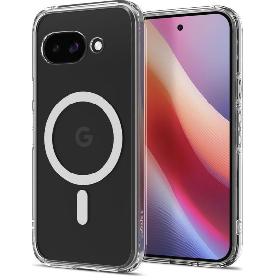 Spigen case ULTRA HYBRID MAG compatible with MagSafe for GOOGLE PIXEL 9A clear/white