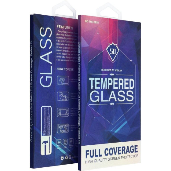 5D Full Glue Tempered Glass - For Xiaomi Redmi Note 13 Pro+ 5G Black OEM