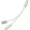 Adapter Aux 2in1 Lightning (male) To Lightning (female) / Jack 3,5 Mm (female) Silver OEM