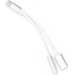 Adapter Aux 2in1 Type C (male) To Type C (female) / Jack 3,5 Mm (female) White OEM