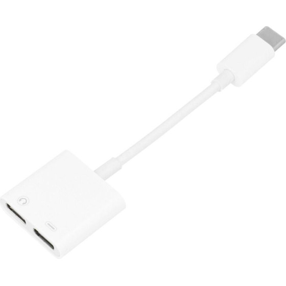 Adaptor Aux 2in1 Type C (male) To Type C (female) / Type C (female) Box White [DAC] OEM